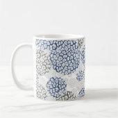 Kreise mit grauem und blauem Leopardendruck Kaffeetasse (Links)
