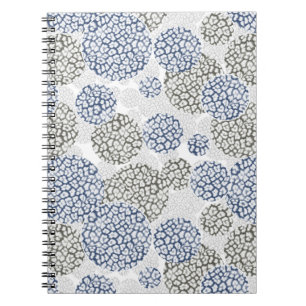 Kreise mit grauem und blauem Leopardendruck Notizblock