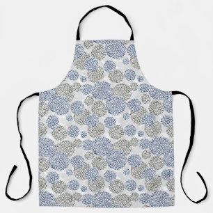 Kreise mit grauem und blauem Leopardendruck Schürze