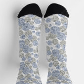 Kreise mit grauem und blauem Leopardendruck Socken (Oben)