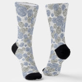 Kreise mit grauem und blauem Leopardendruck Socken (Gewinkelt)