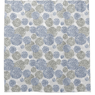Kreise mit grauem und blauem Leopardenfelldruck  Duschvorhang