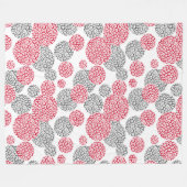 Kreise mit grauem und rotem Leopardenprint Fleecedecke (Vorderseite (Horizontal))