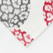 Kreise mit grauem und rotem Leopardenprint Fleecedecke (Ecke)