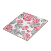 Kreise mit grauem und rotem Leopardenprint Fliese (Seite)