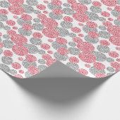 Kreise mit grauem und rotem Leopardenprint Geschenkpapier (Ecke)