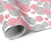 Kreise mit grauem und rotem Leopardenprint Geschenkpapier (Rolleneckpunkt)