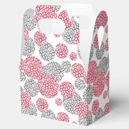 Kreise mit grauem und rotem Leopardenprint Geschenkschachtel (Geöffnet)