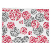 Kreise mit grauem und rotem Leopardenprint Große Geschenktüte (Rückseite)