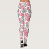 Kreise mit grauem und rotem Leopardenprint Leggings (Rückseite)