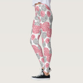 Kreise mit grauem und rotem Leopardenprint Leggings (Links)