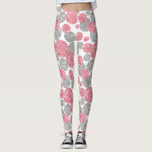 Kreise mit grauem und rotem Leopardenprint Leggings
