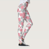 Kreise mit grauem und rotem Leopardenprint Leggings (Rechts)