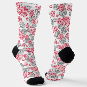 Kreise mit grauem und rotem Leopardenprint Socken