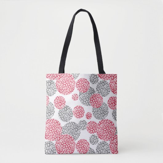 Kreise mit grauem und rotem Leopardenprint Tasche (Vorderseite)