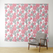 Kreise mit grauem und rotem Leopardenprint Wandteppich (Beispiel (Horizontal))