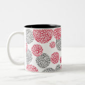 Kreise mit grauem und rotem Leopardenprint Zweifarbige Tasse (Links)