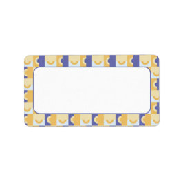 Kreise mit Lila und gelber Adressenbezeichnung Adressaufkleber