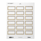 Kreise mit Lila und gelber Adressenbezeichnung Adressaufkleber (Vorne)