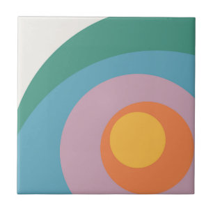 Kreise mit mehrfarbigem Retrostil Fliese