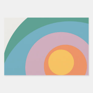 Kreise mit mehrfarbigem Retrostil Geschenkpapier Set
