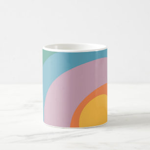 Kreise mit mehrfarbigem Retrostil Kaffeetasse