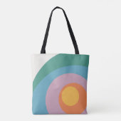 Kreise mit mehrfarbigem Retrostil Tasche (Rückseite)