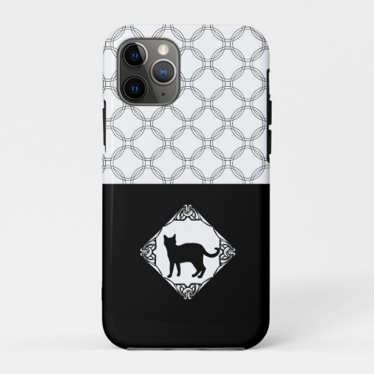 Kreise mit schwarzer Katze Case-Mate iPhone Hülle (Rückseite)