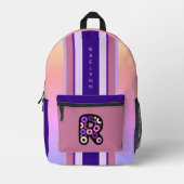Kreise Muster Monogramm Gestreifter Rucksack (Vorderseite)