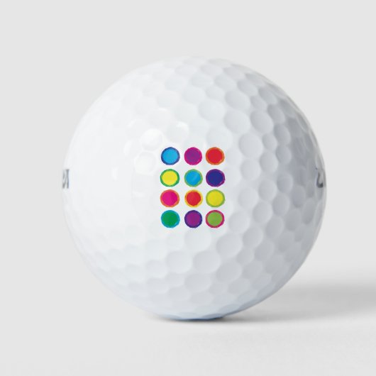 Kreise Muster-Regenbogenfarben Golfball (Vorderseite)