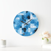 Kreise Nahtlos: Abstrakt Blau Vintag Große Wanduhr (Zuhause)