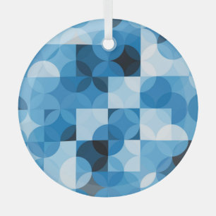 Kreise Nahtlos: Abstrakt Blau Vintag Ornament Aus Glas