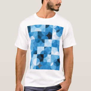Kreise Nahtlos: Abstrakt Blau Vintag T-Shirt