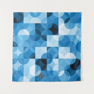 Kreise Nahtlos: Abstrakt Blau Vintag Wandteppich