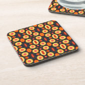 Kreise Orange Yellow Black Getränkeuntersetzer (Linke Seite)