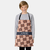 Kreise Orangefarbenes weißes Minimalmuster Schürze (Getragen)