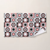 Kreise Pink Grau Weiße Retro Muster Badhandtuch Set (Handtuch)