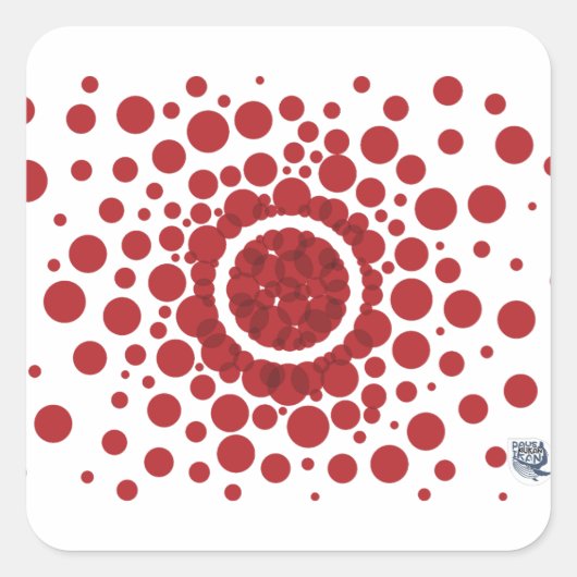Kreise Quadratischer Aufkleber (Vorderseite)