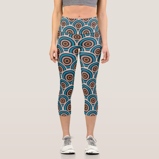 Kreise Retro Capri Leggings (Vorderseite)