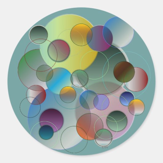 Kreise, Ringe, geometrische Formen Runder Aufkleber (Vorderseite)