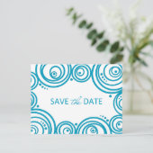 Kreise Save the Date Postkarte (Stehend Vorderseite)