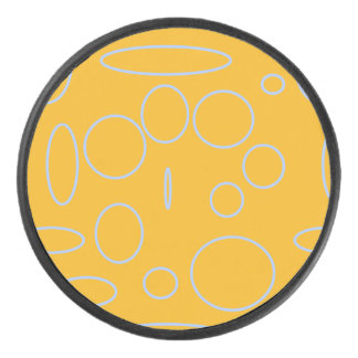 Kreise Schleifen auf Orange Geometric Eishockey Puck