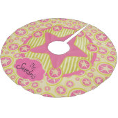 Kreise, Sterne, Streifen, Personalisierter Baumroc Polyester Weihnachtsbaumdecke (Schrägansicht)