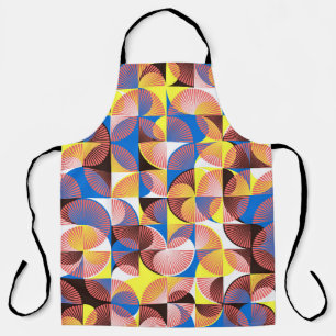 Kreise, Streifen, Vintage Kacheln aus der Mitte de Schürze