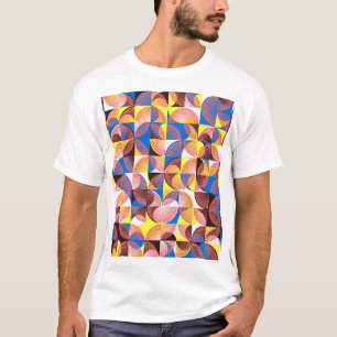 Kreise, Streifen, Vintage Kacheln aus der Mitte de T-Shirt