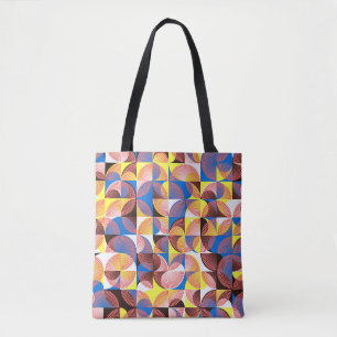 Kreise, Streifen, Vintage Kacheln aus der Mitte de Tasche