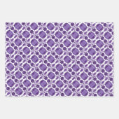 Kreise und Blume Muster - Violett Geschenkpapier Set (Vorderseite)
