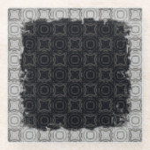 Kreise und Diamanten im Bronzemuster Glasuntersetzer (Vorderseite)