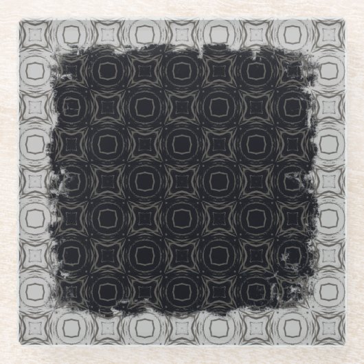 Kreise und Diamanten im Bronzemuster Glasuntersetzer (Vorderseite)