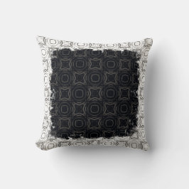Kreise und Diamanten in Schwarz-Weiß-Muster Kissen
